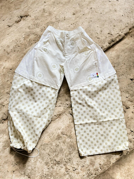 Shweshwe Wide-Leg Cargo