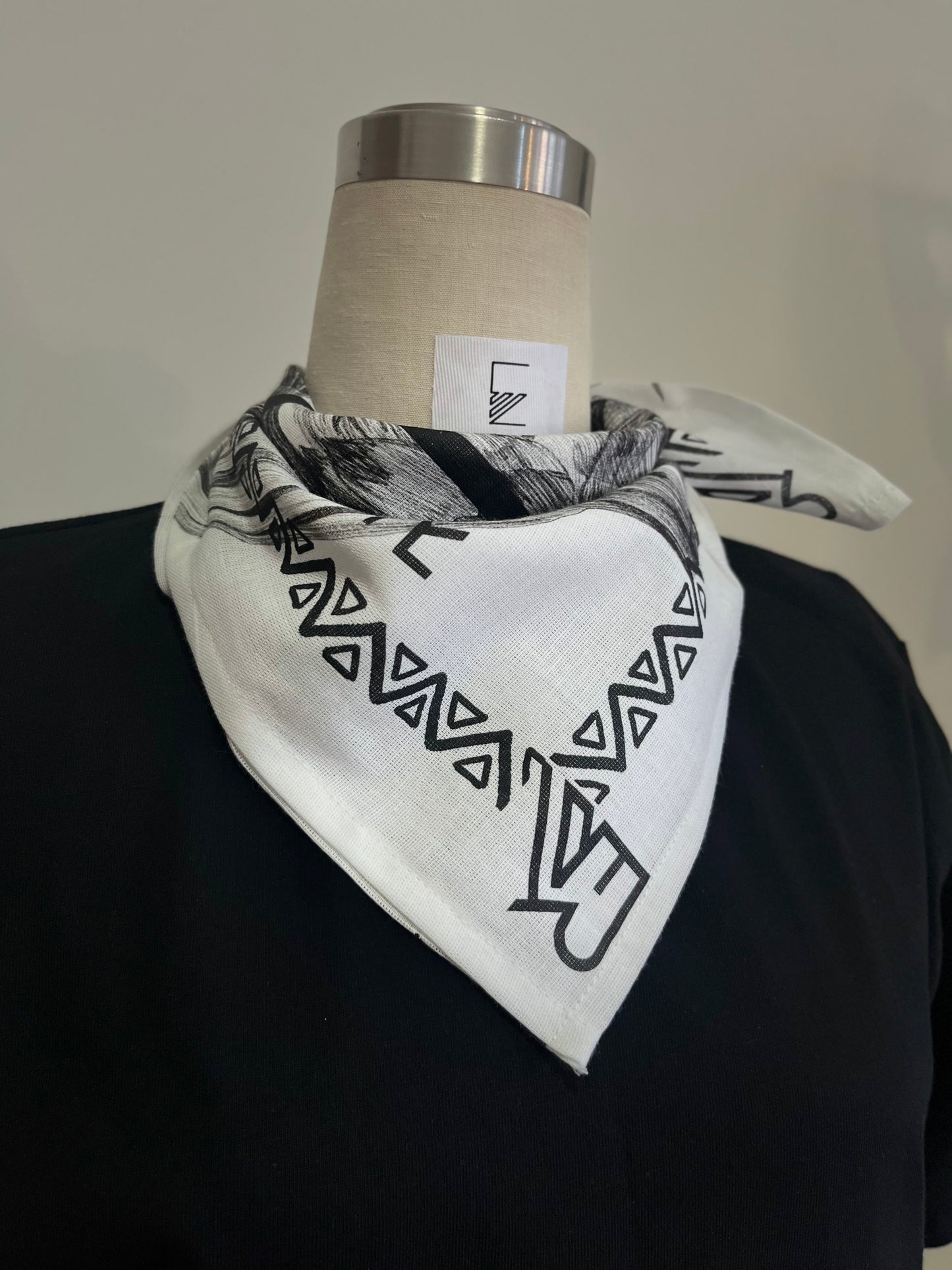Ethnik Logo Linen Scarf