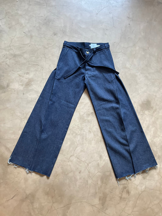 Denim Wide-Leg Pants