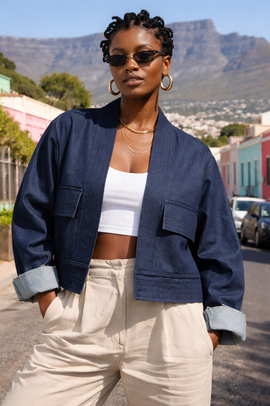 Denim Crop Kimono