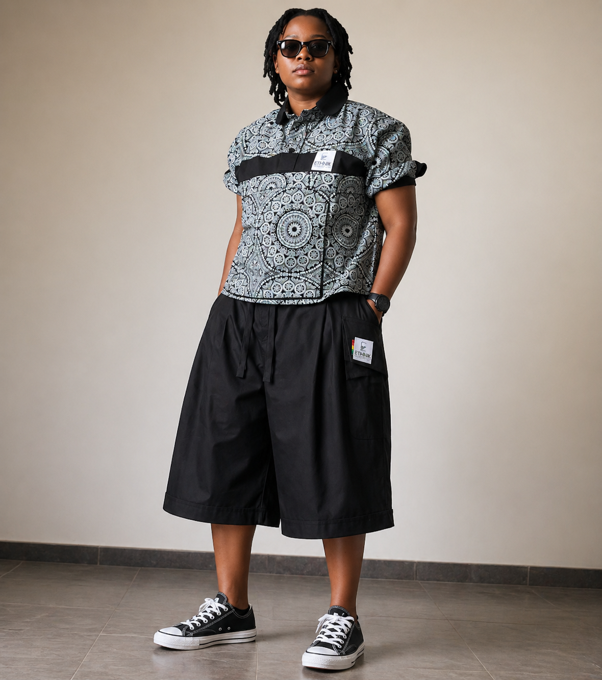 Pleated Bermuda