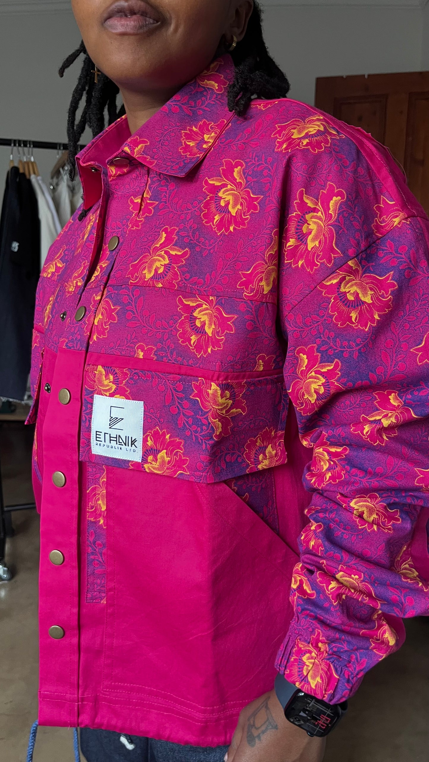 “Bloom” Cerise Shacket
