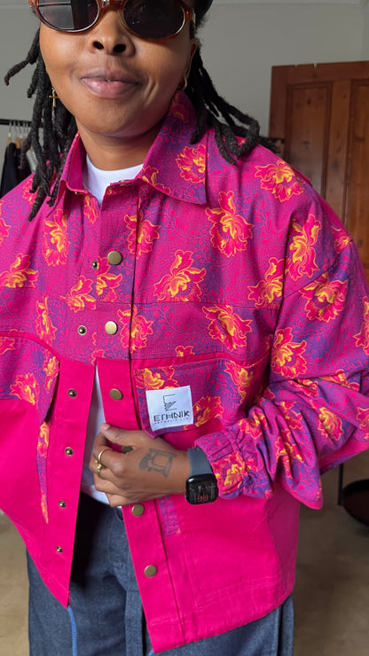“Bloom” Cerise Shacket
