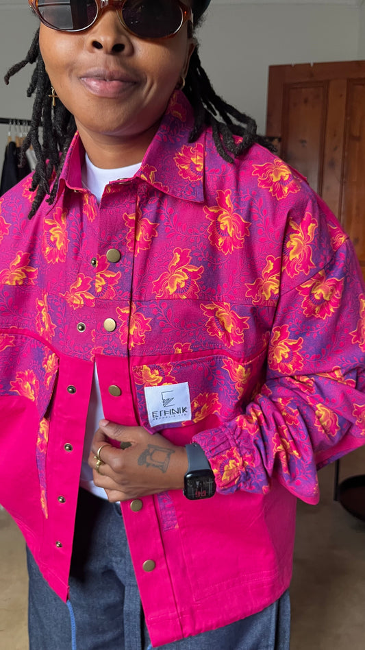“Bloom” Cerise Shacket