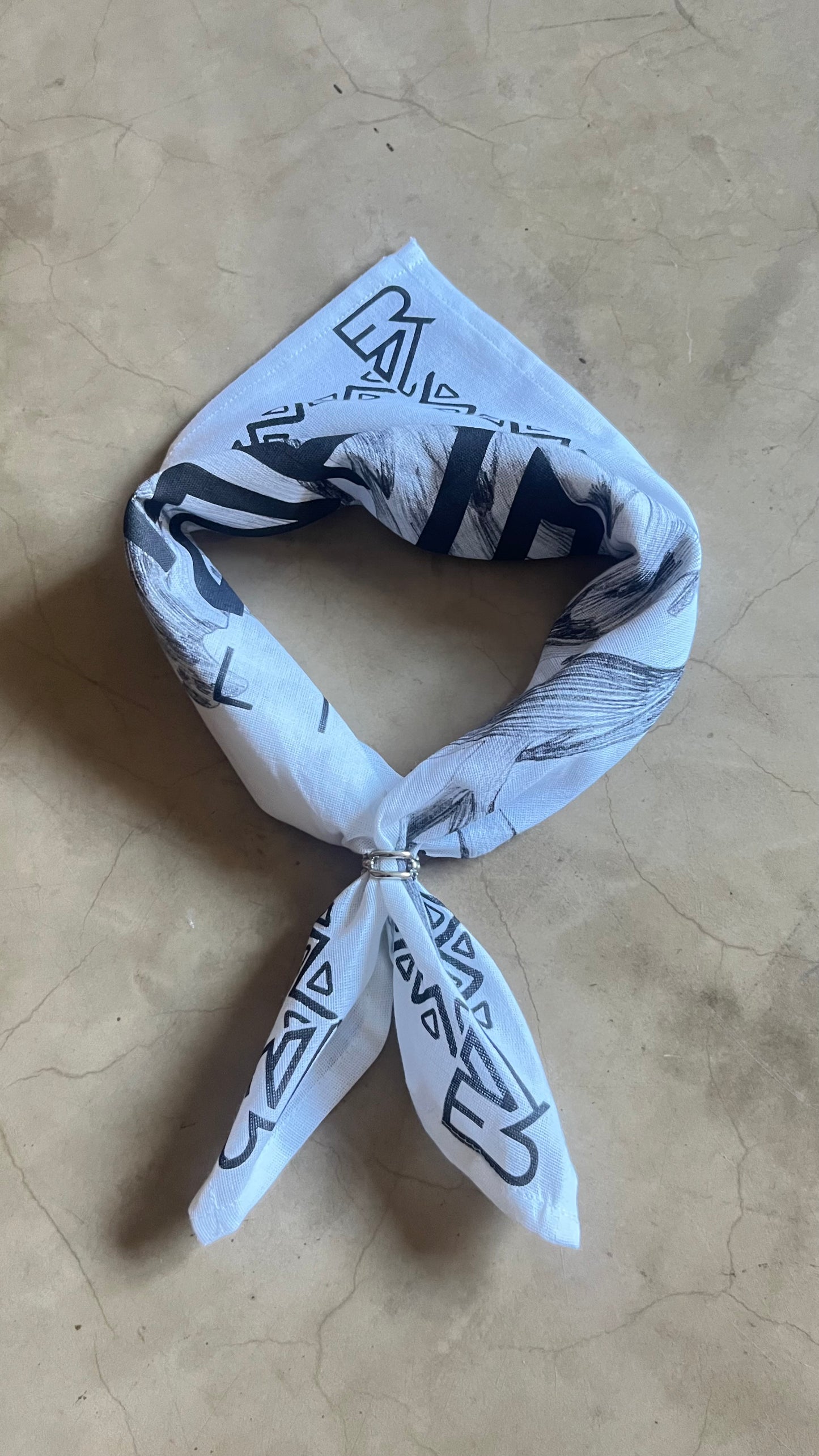 Ethnik Logo Linen Scarf