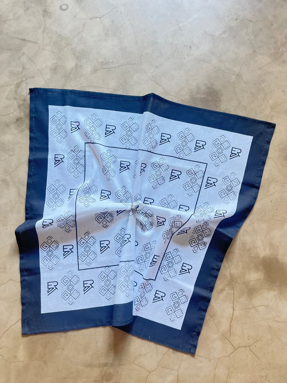 Ethnik Monogram Linen Scarf