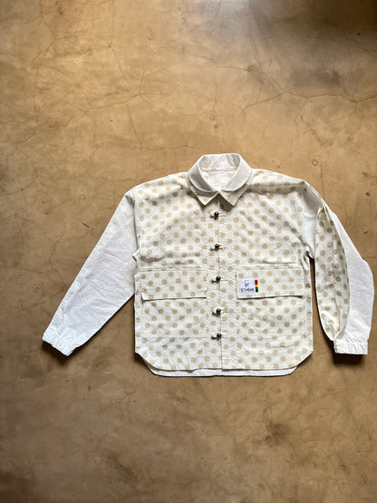 Shweshwe - Double Collar Coach Jacket