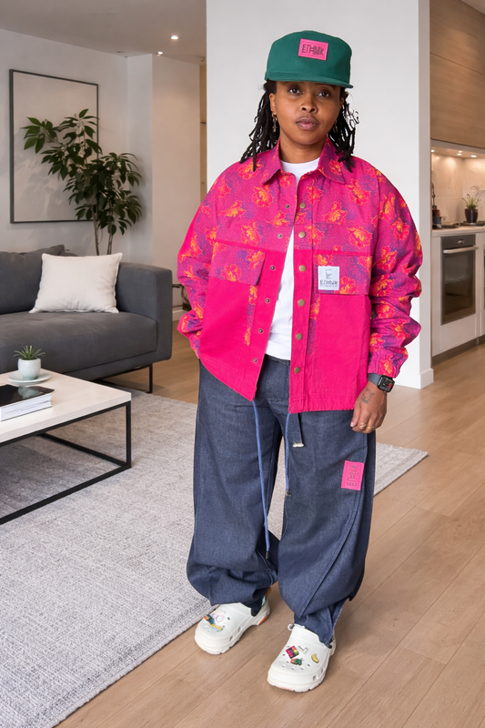 “Bloom” Cerise Shacket