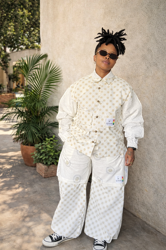 Shweshwe - Double Collar Coach Jacket