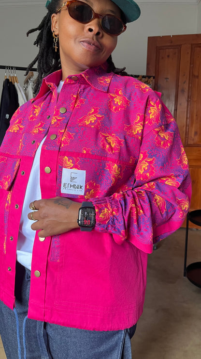 “Bloom” Cerise Shacket