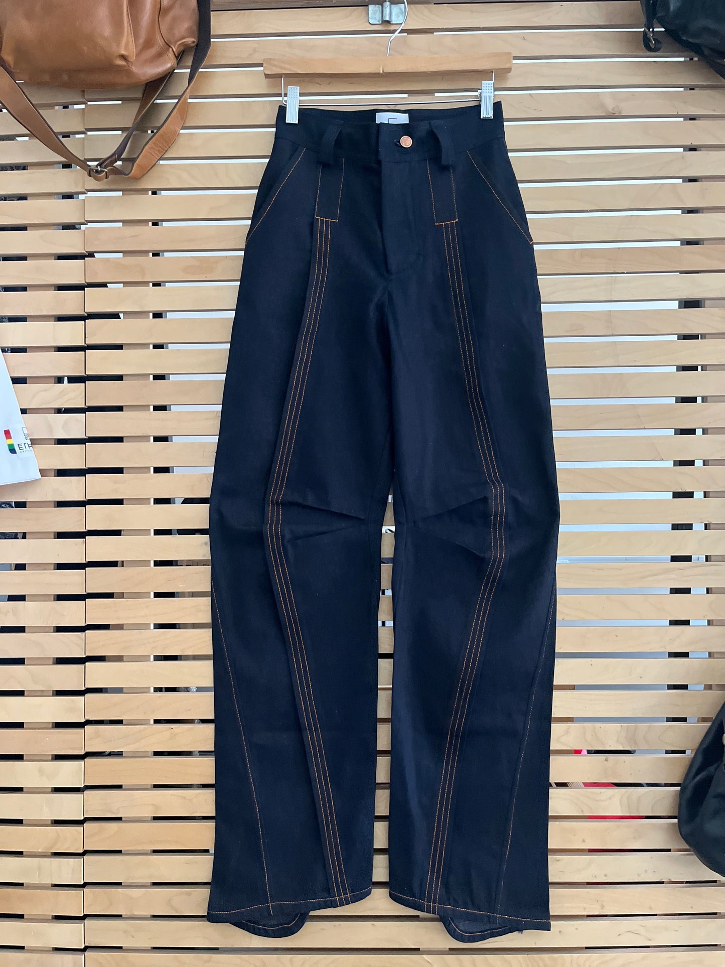 Twisted Pleat Denim Pants