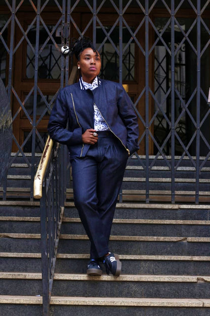 Denim Biker Jacket Suit