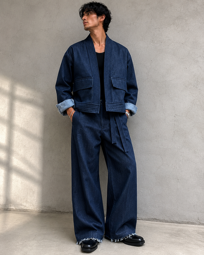 Denim Crop Kimono