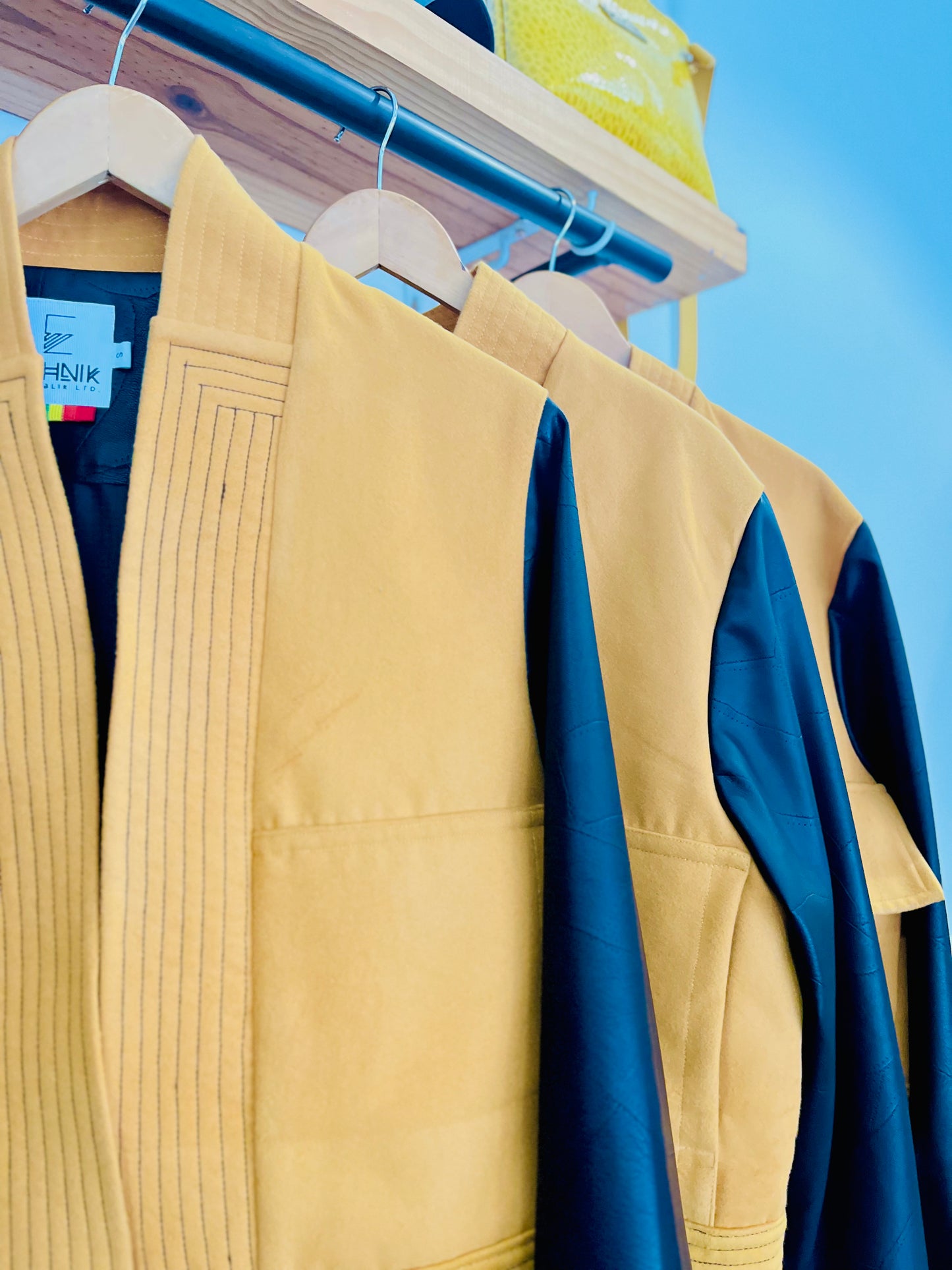 Melton-Pleather Crop Jacket