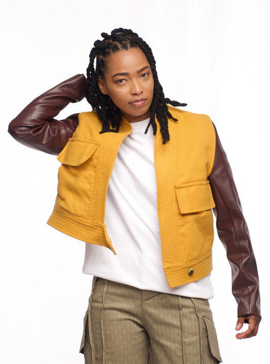 Melton Crop Kimono Jacket